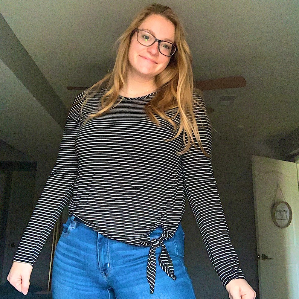Striped Longsleeve Shirt with Hip Design